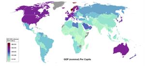 Mapa mundial de la renta percápita (Geografía Plus)