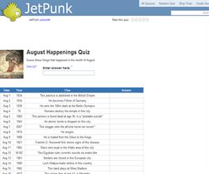 August Happenings Quiz