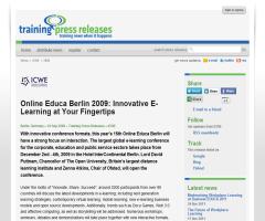 Online Educa Berlin 2009: Innovative E-Learning at Your Fingertips