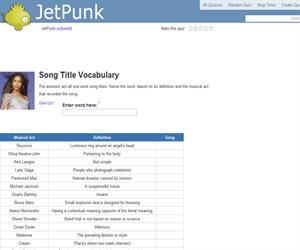 Song Title Vocabulary