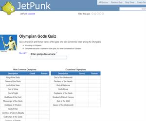 Olympian Gods Quiz