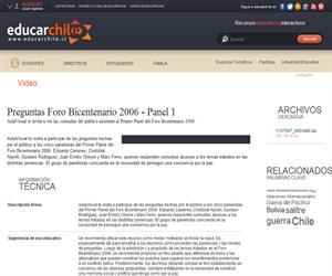 Preguntas Foro Bicentenario 2006 - Panel 1 (Educarchile)