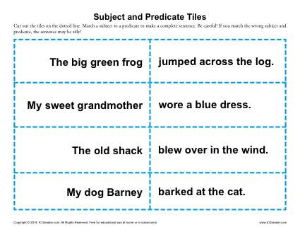 Subject and Predicate Activity Tiles