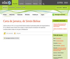 Simón Bolívar: Carta de Jamaica