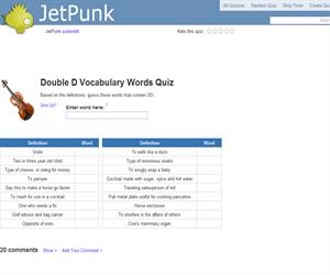 Double D Vocabulary Words Quiz