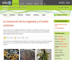 La interacción de los vegetales y el medio ambiente