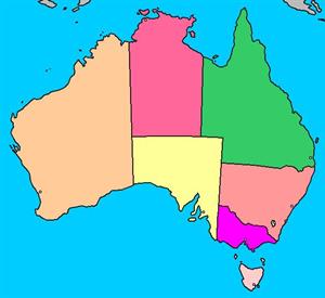 Mapa interactivo de Australia: estados y capitales (luventicus.org)
