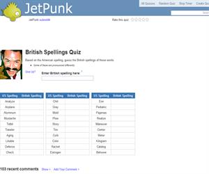 British Spellings Quiz