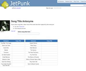 Song Title Antonyms