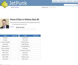 Home Cities in History Quiz 2