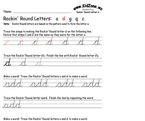 Cursive Handwriting Worksheet for the Letter d (Educarchile)