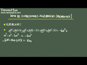 Suma de expresiones algebraicas problema 6 de 15 (Tareas Plus)