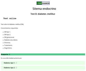 Test 8 sistema endocrino: diabetes mellitus