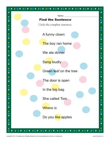 Find the Sentence