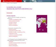 Anuario 2012 "El español en el mundo" del Centro Virtual Cervantes