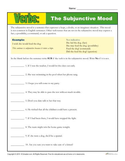 Verbs: The Subjunctive Mood