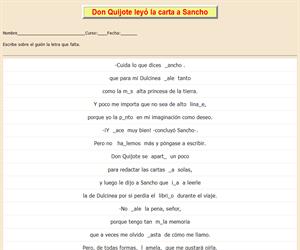 33ª Ficha de ortografía de Don Quijote de la Mancha