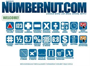 Numbernut.com: matemáticas y problemas (en inglés)