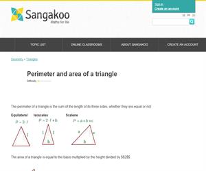 Perimeter and area of a triangle