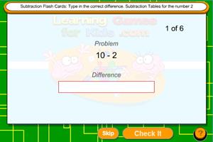 Flash Cards Subtraction - Twos Table (Learning Games For Kids)