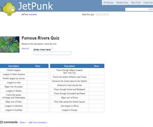 Famous Rivers Quiz