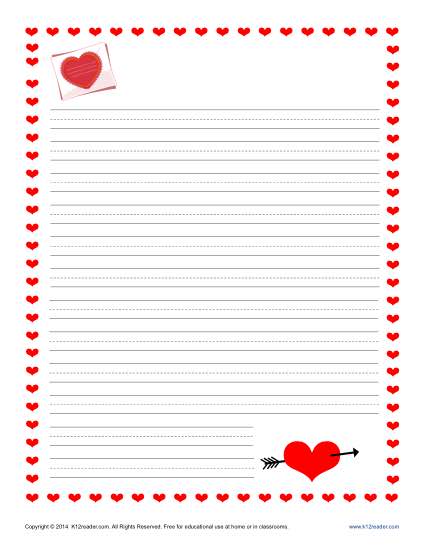 Valentine’s Day Writing Paper for Kids
