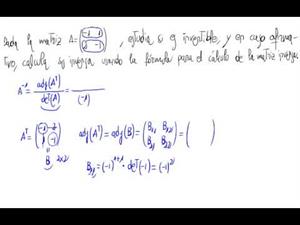Inversa de una matriz 2x2 (Fórmula)