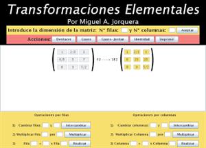 Transformaciones Elementales de matrices de números racionales