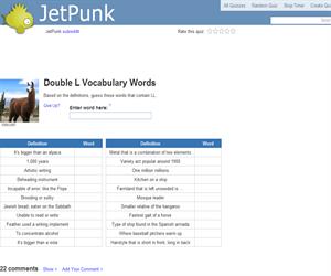 Double L Vocabulary Words