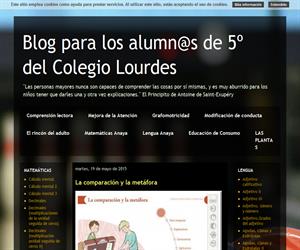 Blog para los alumnos de 5º de Primaria del colegio Lourdes (Blog Educativo de Educación Infantil)
