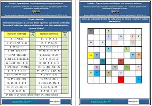 Sudoku: Operaciones combinadas con números enteros (MatemáTICas de Wikisaber)