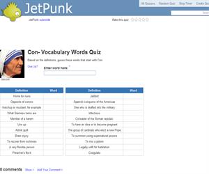 Con- Vocabulary Words Quiz