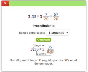Conversión de números decimales a fracciones