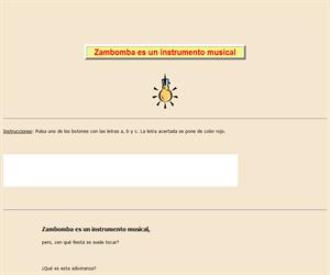 Zambomba es instrumento, lectura comprensiva interactiva