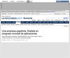 Una empresa española, finalista congreso mundial de aplicaciones. La Vanguardia. 11/06/2013