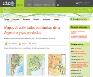 Mapas de actividades económicas de la Argentina y sus provincias