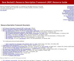 Dave Beckett's Resource Description Framework (RDF) Resource Guide