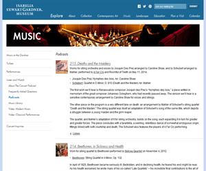 Podcasts de música clásica (Isabella Stewart Gardner Museum)
