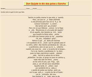 42ª Ficha de ortografía de Don Quijote de la Mancha