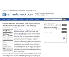 How to Characterize Quality for Data Products (Semantic Web)