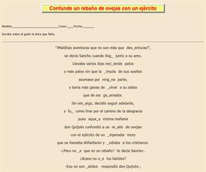 20ª Ficha de ortografía de Don Quijote de la Mancha