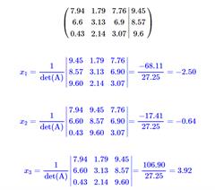 Calculadora de sistemas de ecuaciones basada en la regla de Cramer paso a paso