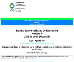 Nuevas demandas a la educación y a la institución escolar, y la profesionalización de los docentes | María Inés Abrile de Vollmer (Revista Iberoamericana de Educación)