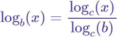 Cambio de base del logaritmo, con ejemplos