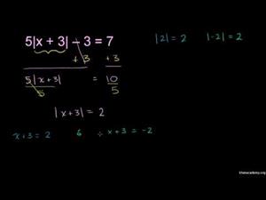 Ejemplo de ecuación con valor absoluto - parte 2 (Khan Academy Español)