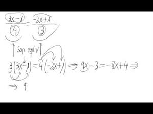 Ecuación de primer grado (multiplicar en cruz)