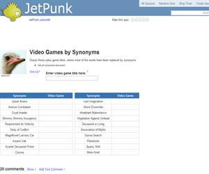 Video Games by Synonyms