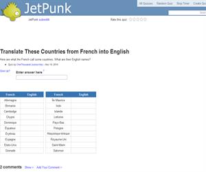Translate These Countries from French into English