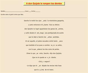 21ª Ficha de ortografía de Don Quijote de la Mancha