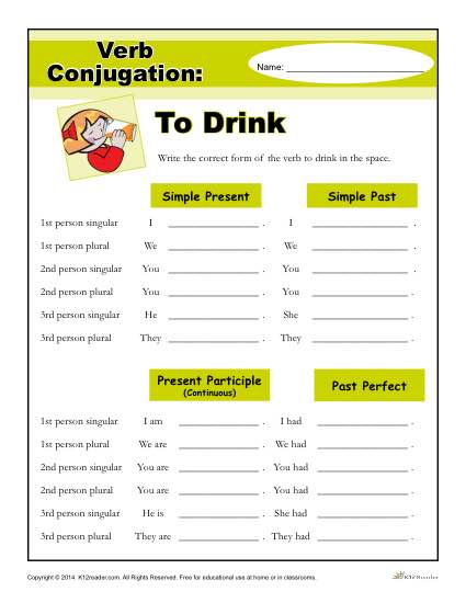 Verb Conjugations: To Drink